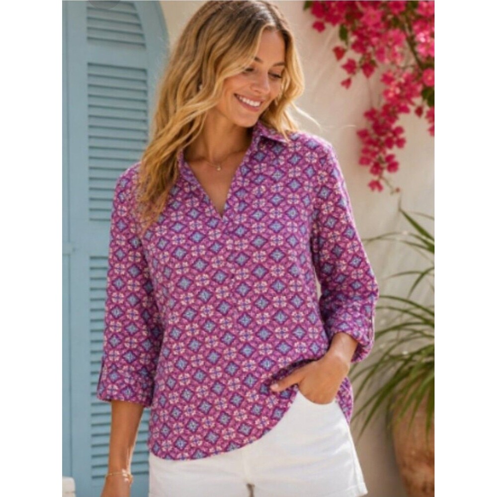 Coolibar Pink Geometric UPF 50+ Beach Tunic XXL(?) Size Missing